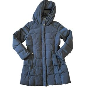 Cole Haan Signature Puffer Jacket Womens Large Blue‎ Full Zip Parka Outdoor Coat